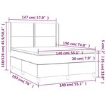 vidaXL Lit à sommier tapissier avec matelas Gris clair 140x190cm Tissu