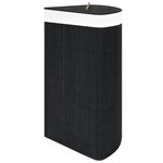 vidaXL Panier à linge d'angle Bambou Noir 60 L
