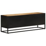 vidaXL Meuble TV 110x30x40 cm bois massif de manguier brut et fer