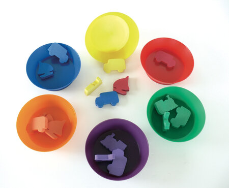 Jeu de tri 1er age en mousse : 108 véhicules