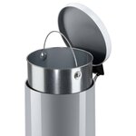 Hailo Poubelle à pédale Solid L 18 L Argenté et bac intérieur amovible