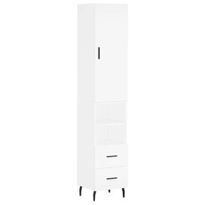 vidaXL Buffet haut Blanc 34 5x34x180 cm Bois d'ingénierie