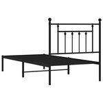 vidaXL Cadre de lit métal avec tête de lit noir 90x200 cm