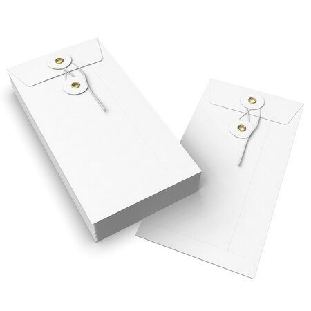 Lot de 20 enveloppes à rondelle et ficelle blanche 220x110