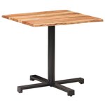 vidaXL Table de bistro au bord naturel 80x80x75cm Bois d'acacia massif