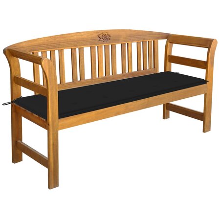 vidaXL Banc de jardin avec coussin 157 cm Bois d'acacia massif