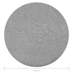vidaXL Gazon artificiel avec picots Dia.170 cm Gris Rond