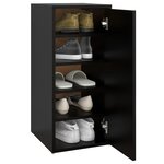 vidaXL Armoire à chaussures Noir 32x35x70 cm Aggloméré