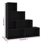 vidaXL Bibliothèque/Séparateur de pièce Noir 155x24x160 cm Aggloméré