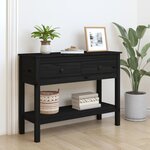 vidaXL Table console Noir 100x35x75 cm Bois massif de pin