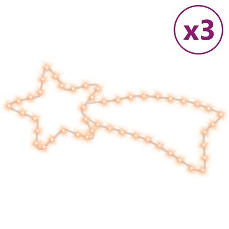 vidaXL Figures de comète de Noël 48 LED 3 Pièces Blanc chaud 65x28 cm