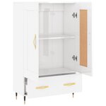 vidaXL Buffet haut blanc brillant 69 5x31x115 cm bois d'ingénierie