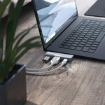 Station d'accueil usb-c nano mini 4k hdmi/usb-a 60w argent alogic