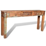 vidaXL Table console avec 3 tiroirs Bois recyclé