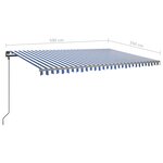 vidaXL Auvent automatique rétractable avec poteaux 5x3 5 m Bleu blanc