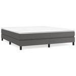 vidaXL Sommier à ressorts de lit Gris 160x200 cm Similicuir