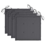 vidaXL Chaises de jardin avec coussins anthracite 4 Pièces Bois de teck