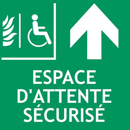 Panneau espace d'attente sécurisé devant