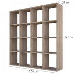 Etagères bibliothèque cube REGAL 16 compartiments CHÊNE naturel