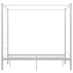 vidaXL Cadre de lit à baldaquin Blanc Métal 120x200 cm