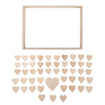 Livre d'or bois av.des coeurs FSC MixCred  nature  35x26x4cm  à poser  boîte 1kit