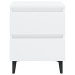 vidaXL Tables de chevet 2 Pièces Blanc brillant 40x35x50 cm Aggloméré