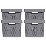 Curver boîtes de rangement 4 pièces avec couvercle 11l+17l anthracite
