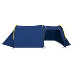 vidaXL Tente de camping pour 4 personnes Bleu marine/jaune