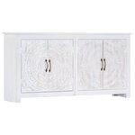 vidaXL Buffet fait à la main Blanc 140x30x70 cm Bois d'acacia massif