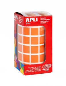 Gommettes rouleau Carré 15 x 15 mm Orange x 2 832