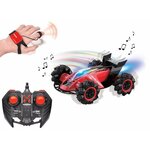 LEXIBOOK - Crosslander Fire - Voiture télécommandée TT rechargeable avec vapeur, sons, lumieres, télécommande et bracelet