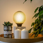 Ampoule déco led filament  aspect filet noir  g125  culot e27  4w cons. 2700k blanc chaud