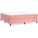 vidaXL Lit à sommier tapissier avec matelas Rose 200x200 cm Velours