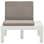 vidaXL Salon de jardin 3 Pièces Plastique Blanc
