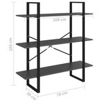 vidaXL Bibliothèque Gris 100x30x105 cm Aggloméré