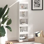 vidaXL Bibliothèque/Séparateur de pièce Blanc brillant 40x30x166 cm
