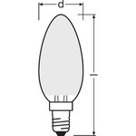 Osram bte2 ampoule led flamme verre dépoli 4w=40 e14 froid