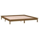 vidaXL Cadre de lit à LED marron miel 150x200cm très grand bois massif