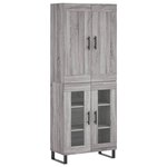vidaXL Buffet haut Sonoma gris 69 5x34x180 cm Bois d'ingénierie