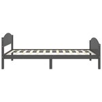 vidaXL Cadre de lit Gris foncé Bois de pin massif 90x200 cm