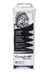 Set Graph'it Pochette de 4 feutres pinceau Brush liners (3 gris + noir)