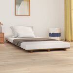 vidaXL Cadre de lit Marron miel 100x200 cm Bois de pin massif