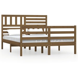 vidaXL Cadre de lit Marron miel Bois massif 160x200 cm