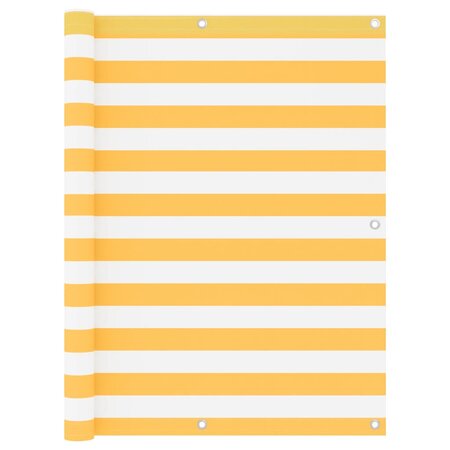 vidaXL Écran de balcon Blanc et jaune 120x300 cm Tissu Oxford