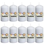 Bolsius Bougies pilier 10 Pièces 120x58 mm Blanc