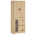 vidaXL Buffet haut Chêne sonoma 69 5x34x180 cm Bois d'ingénierie
