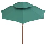 vidaXL Parasol de terrasse 270 x 270 cm Poteau en bois Vert