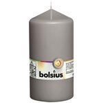 Bolsius Bougies pilier 8 Pièces 150x78 mm Gris chaud