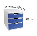Module De Classement Modulo Office 3 Tiroirs Fermés - Bleu - Exacompta
