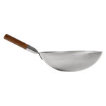 Wok fond hémisphérique - diamètre 380 mm - londonwok -  - acier doux x195mm